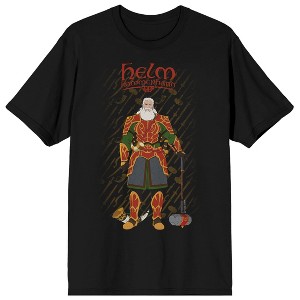 Lord Of The Rings War Of The Rohirrim Helm Hammerhand Adult Black Crew Neck Short Sleeve T-shirt - 1 of 4