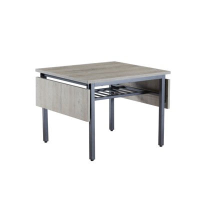 VisioGear Extendable Dining Table, Folding Kitchen Table, Space-Saving Dinner Table for Living Room, Kitchen, Grey, 63.2"*35.5"*30.5"
