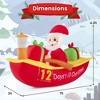 Costway 7 FT Long Christmas Inflatable Santa Claus Rowing Boat with Navigation Light - 3 of 4