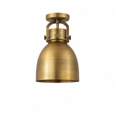 Newton Bell - 1 Light Flush Mount In Industrial Style-12.5 Inches Tall and 8 Inches Wide