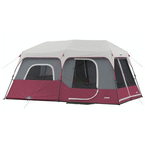 Core Eqipment 14'x9' 9-Person Instant Cabin Tent with Rain Fly and Carry  Bag - Red