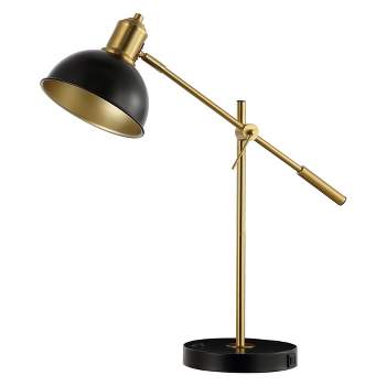 Amur 24" Table Lamp W/ Usb - Black/Brass - Safavieh.