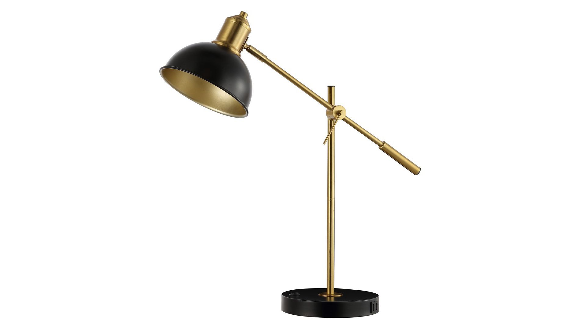 Amur Table Lamp W/ USB Port - 24 Inch Height - TBL4456 - Black/Brass - Safavieh