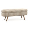 DSVIMOY Oval Ottoman, Storage Bench with Wood Legs for Living Room, Brown, 43.5"*16"*16" - 2 of 4