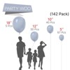 PartyWoo Balloons Light Blue Grey Boho Pale 18 12 10 5 Inch 142 pcs - 2 of 4