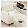 Hyleory 91" Modern Chenille Fabric Storage Sectional Sofa with Ottoman for Living Room - 4 of 4