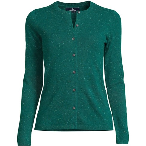 Lands' End Women's Plus Size Cashmere Cardigan Sweater - 3x - Bright  Evergreen Donegal : Target