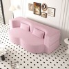 NicBex Modern Floor Sofa Bed with 2 Pillows, Foldable Sleeper Sofa, Teddy Fabric Convertible Sofa, Space-Saving Couch for Living Room, Loveseat Sofa - 2 of 4