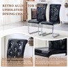 KWPZQEB Dining Chairs Set, Faux Leather Kitchen Chairs with Metal Legs & Crystal Buckle Design, Upholstered Chair for Living Room, Kitchen - 4 of 4