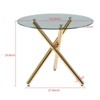 NicBex Modern 35.43" Round Coffee Table with Glass Top and Cross Metal Legs for Living Room and Bedroom - 2 of 4