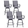 Syemin Patio Seating Sets, wivel Bar Stools Set of 4, Ergonomic Design, All Weather Use for Patio, Balcony and Poolside, Gray, 25.2"*25.2"*48.6" - 4 of 4