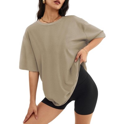 Oversized T Shirts for Women Summer Tops Casual Loose Fit Tees Crewneck Short Sleeve Tunic Blouse Basic Tee