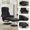 Ergonomic Recliner Chair Accent Chair 360° Swivel Lounge Chair Massage Chair with Footstool, Seat Heating & 140° Adjustable Backrest - ModernLuxe - 3 of 4