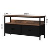 Modern TV Stand with Dual Fabric Drawers & Metal Frame - Holds Up to 55" TV, Waterproof Top & Adjustable Feet - Media Console for Living Room - 3 of 4