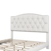 Queen Size Upholstered Platform Bed with Saddle Curved Headboard and Diamond Tufted Details - 3 of 4