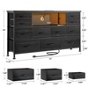Gikpal 11 Drawer Dresser, Dressers for Bedroom TV Stand for up to 32''- 55" TV, with Power Outlets LED Lights & Side Pocket, Chest of Drawers Dresser - 2 of 4