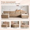142" Chenille 6-Seat Modular U-Shaped Sectional Sofa with Petal Armrests, USB & Type-C Charging Ports, and Movable Ottoman - 4 of 4