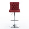 VYNXARIA Swivel Velvet Barstools Adjusatble Seat Height from 25-33 Inch, Modern Upholstered Chrome base Bar Stools£¬Burgundy£¬set of 2 - 3 of 4