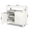 FONTOI Sideboard Buffet Cabinet with Open Shelf&2 Doors, Storage Organizer with Louver Design for Living Room, Kitchen, Cream White, 14"*31.9"*31.7" - 3 of 4
