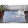 HomeRoots 3' X 5' Blue and Black Abstract Non Skid Area Rug - 2 of 4