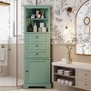 Tall Cabinet With 3 Drawers For Bathroom, Corner Storage Cabinet For Bathroom, Bathroom Cabinets With Anti-Tipping Device-Cuddlewood - 2 of 4