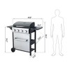 FURNIinspire Outdoor Grills, Griddles and Smokers Professional 4 Burner Gas Grill, Stainless Steel BBQ with Pizza Oven, Black, 25.6"*17.7"*14.6" - 2 of 4
