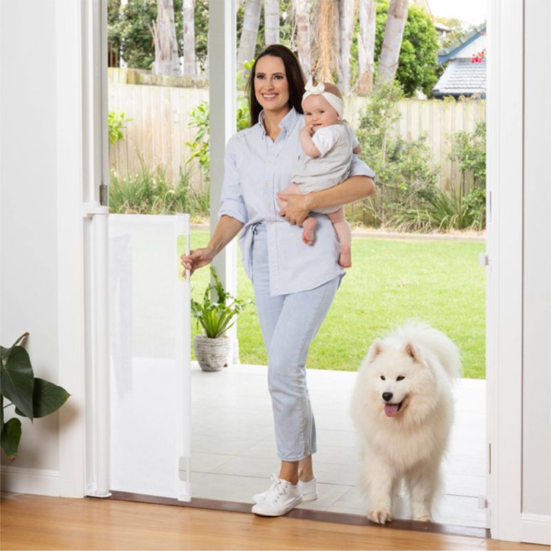 Perma Child Safety 71&#34; Wide x 41&#34; Tall Retractable Baby Gate - 3122 - White, 4 of 9