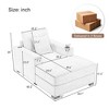 55"/43.5"/39.7"W Oversized Chaise Lounge, Sleep Chair  Sofa Couch with Pillows, Charge Station & Cup Holders 4B -ModernLuxe - 3 of 4