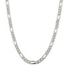 Black Bow Jewelry Men's 8mm, Sterling Silver Pave Flat Figaro Chain Necklace - 3 of 4