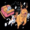 Junior's Design By Humans Christmas santa cat By ArtStyleAlice T-Shirt - 2 of 3