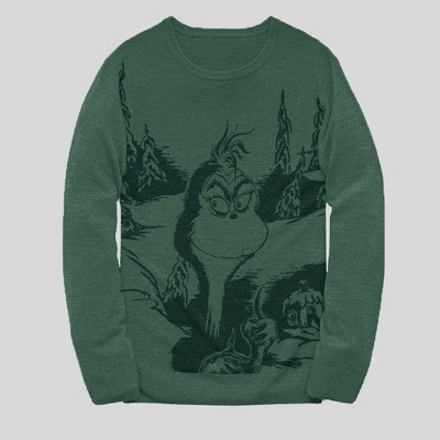 Men's Dr. Seuss Grinch Scenic Sweater - Forest Green