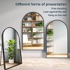 MAYEERTY Black Arch Shaped Thin Edged Aluminum Alloy Full Length Mirror with Stand for Living Room and Bedroom Wall Decor - 4 of 4