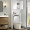 Over The Toilet Storage Cabinet, 3-Tier Freestanding Organizer, Bathroom Storage Cabinet Organize,Adjustable Shelves, Double Louvered Door - 3 of 4