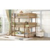 NicBex Triple over Twin Bunk Bed with Guardrail,Rubber Wood Triple Loft Bed with Ladder and Converts to 3 Twin Beds,Bunk Beds for Bedroom - 2 of 4