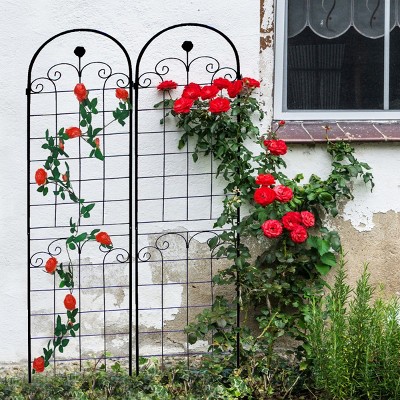 2 Pack Metal Garden Trellis, Rose Climbing Trellis 86'' X 40'' Rustproof Plant Support Rose Trellis Netting Trellis, Flower Trellis-Cuddlewood