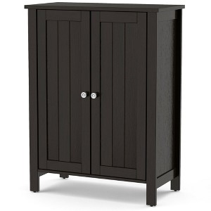 Costway 2-Door Bathroom Floor Storage Cabinet Space Saver Organizer - 1 of 4