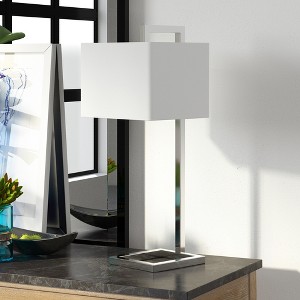 Hudson and Canal 26" Tall Table Lamp with Rectangle Fabric Shade - 1 of 4