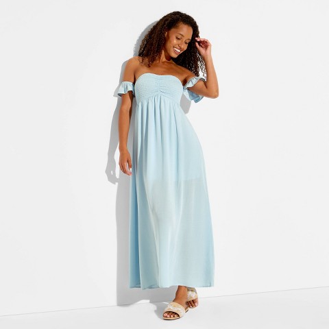 Женские платья Wild Fable Women's Smocked Flutter Sleeve Maxi Dress - Wild Fable™ Blue S