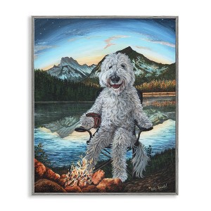 Stupell Industries Dog by Campfire Landscape Framed Giclee Art - 1 of 4