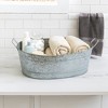 Royal Hampton Embossed Design Oval Shape with Side Handles Galvanized Steel Tub, Large - 2 of 4