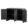 Sideboard Cabinet Retro Minimalist Curved Sideboard With Gold Handles And Adjustable Dividers Sideboard Buffet Cabinet With Storage - 4 of 4