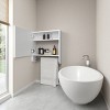 FURNIinspire Utility Storage Cabinets Bathroom Wall Cabinet With Towel Bar, Mirror, Pine Medicine Cabinet, Small Cabinet, White, 5.7"*17.7"*19.7" - 4 of 4