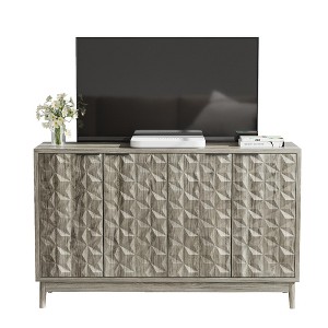 TIRAMISUBEST Gray Modern Buffet Sideboard Cabinet - Mobile Storage with Wheels for Dining Room - 1 of 4
