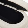 Sapphtopaz Storage Bench Boucle Ottoman with Storage Upholstered Oval Storage Bench Storage Ottoman for Bedroom and Entryway - 4 of 4