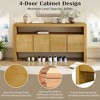 NicBex Modern Farmhouse Solid Wood Veneer Sideboard 2-Tier Storage Cabinet with Large Capacity,Console Buffet Cabinet for Dining Room - 4 of 4