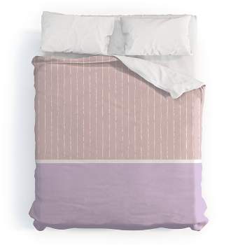 Deny Designs Long Summer Sun Duvet Cover Bedding Set Pink