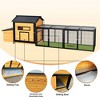 ORRD 118" Large Wooden Chicken Coop with Nesting Box, Leak-Proof Tray & Asphalt Roof – Secure Outdoor Hen House for Backyard - 3 of 4