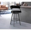 Armen Living Saturn Painted Finish Barstool Auburn Bay and Brown 30 in Seat Height - 3 of 4