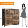 12 Dresser for Bedroom, Chest of Drawers with Side Pockets and Hooks, Fabric Storage Dresser, Sturdy Steel Frame, Wood Top, Easy Pull Handle - 2 of 4