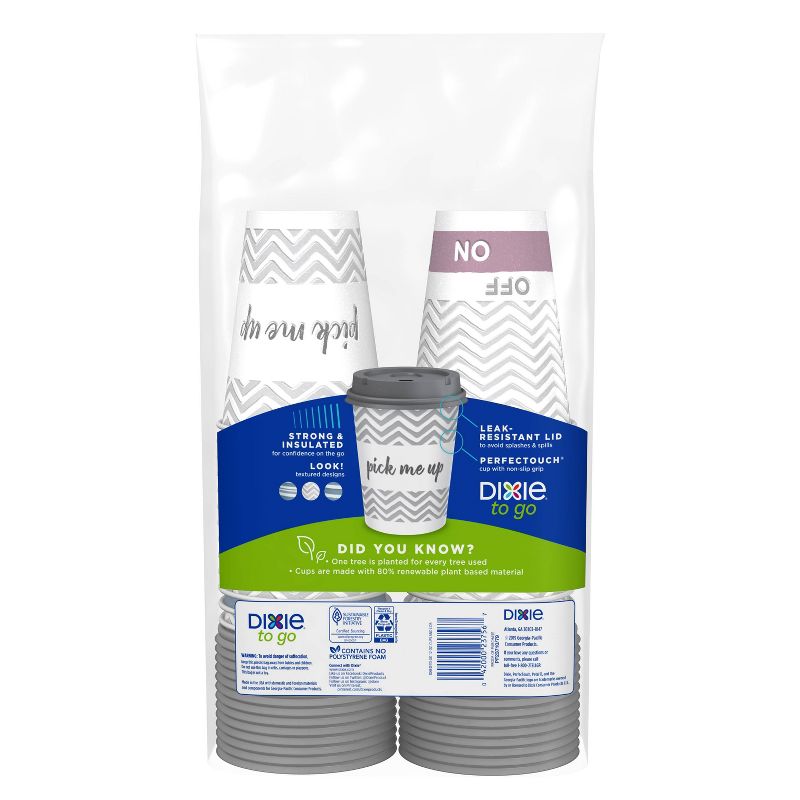 Dixie To Go Disposable Hot Cups &#38; Lids - 12oz, 3 of 10